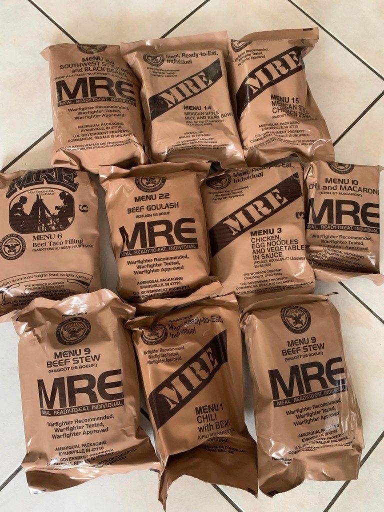 Pakket van 10 American Rations MRE EPA Port inbegrepen, Verzamelen, Verzenden, Landmacht, Overige typen