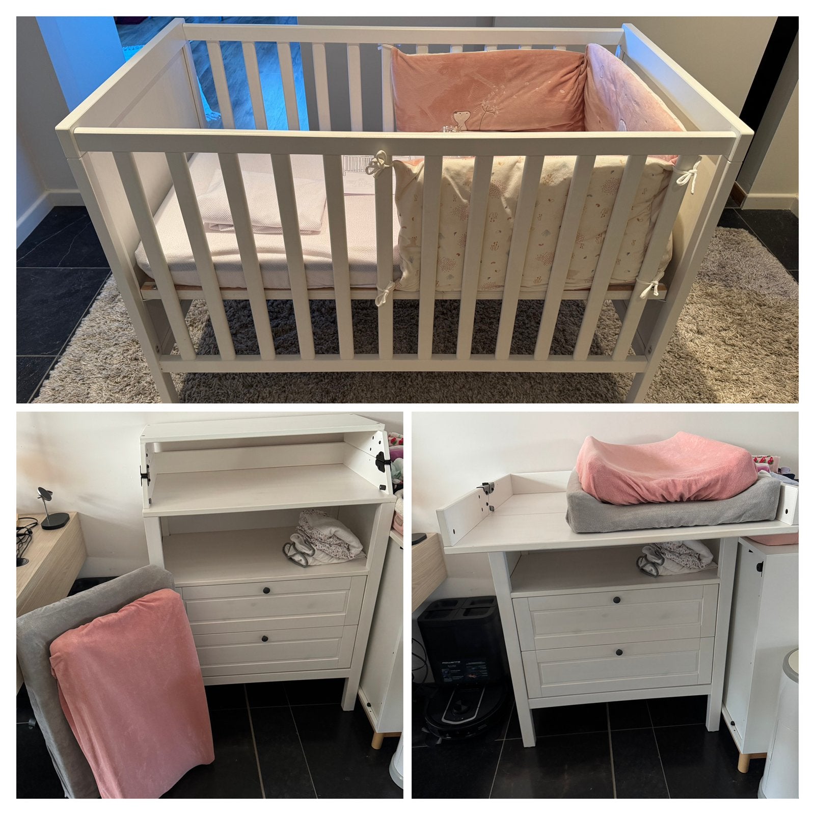 Verzorgingstafel + verstelbaar babybed, Ophalen, Gebruikt, Jongetje of Meisje