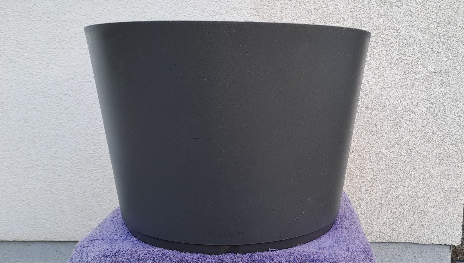 Bloembak/plantenbak donkergrijs merk "Grosfillux ", Tuin en Terras, Ophalen, Kunststof, Minder dan 60 cm, Rond