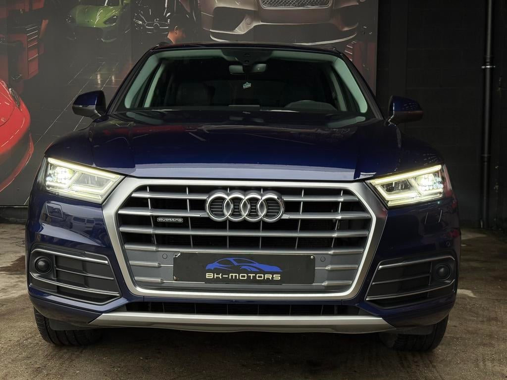 Audi Q5 40TDI Quattro S tronic, Auto's, Audi, 4 cilinders, Blauw, Leder, Bedrijf