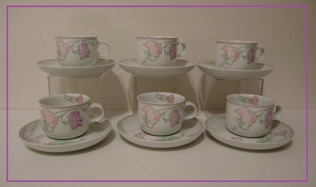 "HUTSCHENREUTHER LEONARD" : 6 tassen mokka servies "CALYPSO", Ophalen, Vintage, Nieuw, Porselein