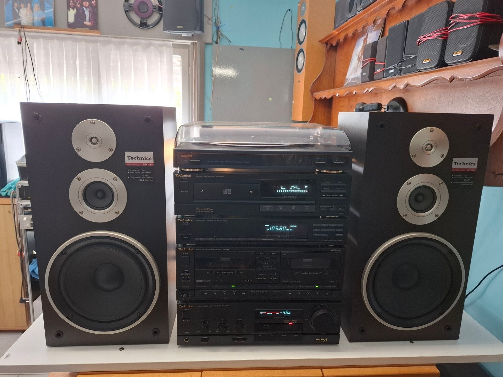 Prachtige stereo set technics met platenspeler koopje, Ophalen