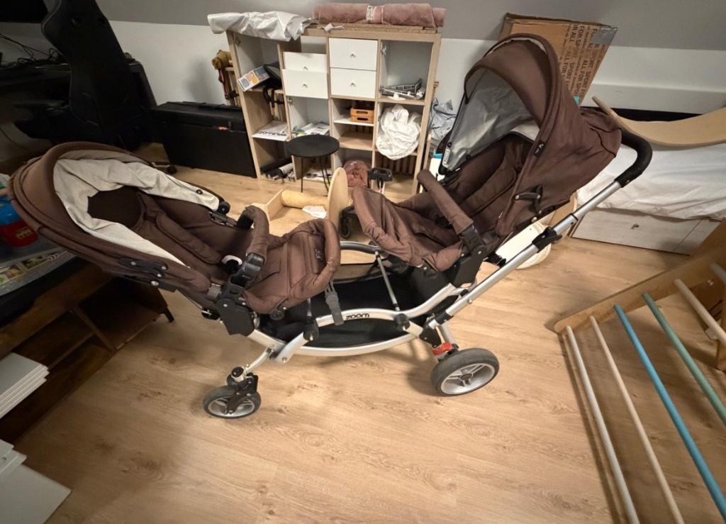 Poussette à double zoom, Autres marques, Tige de poussée réglable, Comme neuf, Enlèvement