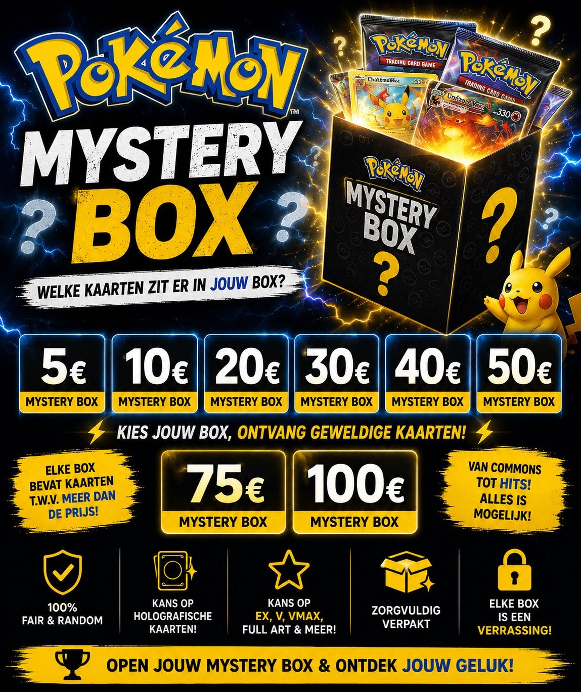 POKÉMON MYSTERY BOXEN, Hobby en Vrije tijd, Verzamelkaartspellen | Pokémon, Ophalen of Verzenden, Nieuw, Boosterbox, Foil
