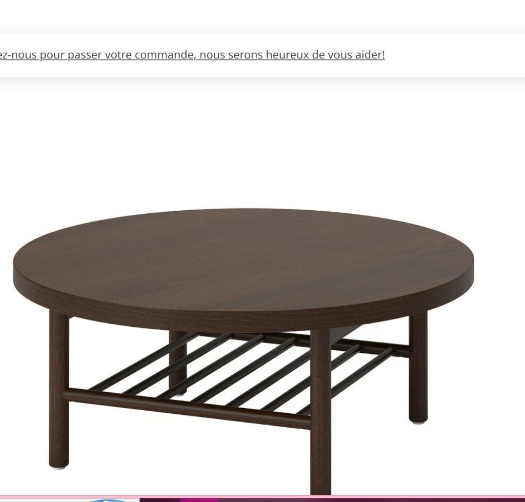 table basse LISTERBY IKEA, Maison & Meubles, Tables | Tables de salon, Moins de 50 cm, Rond, Comme neuf, Enlèvement