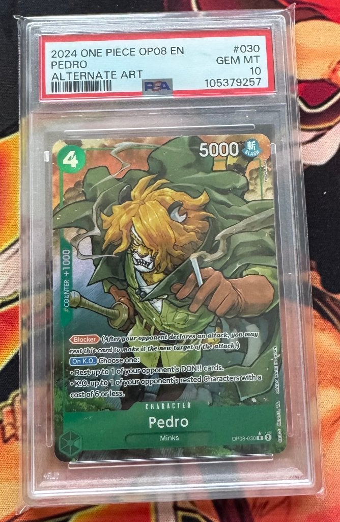 One Piece Pedro Alternate Art OP08-030 – PSA 10, Hobby & Loisirs créatifs, Enlèvement, Neuf, Autres types, Foil