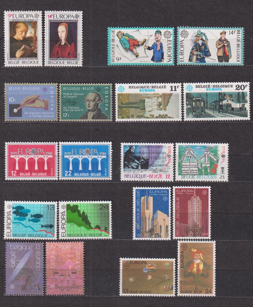 België 1980-1989 Europa CEPT volledig **, Postzegels en Munten, Postzegels | Europa | België, Verzenden, Europa, Postfris, Postfris