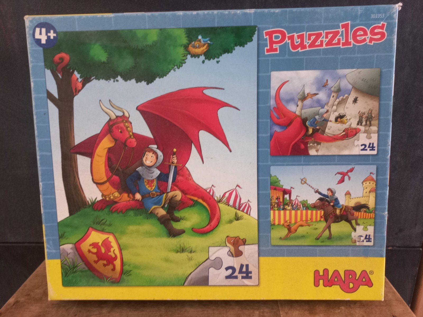 3 puzzels draken en ridders HABA, Ophalen of Verzenden