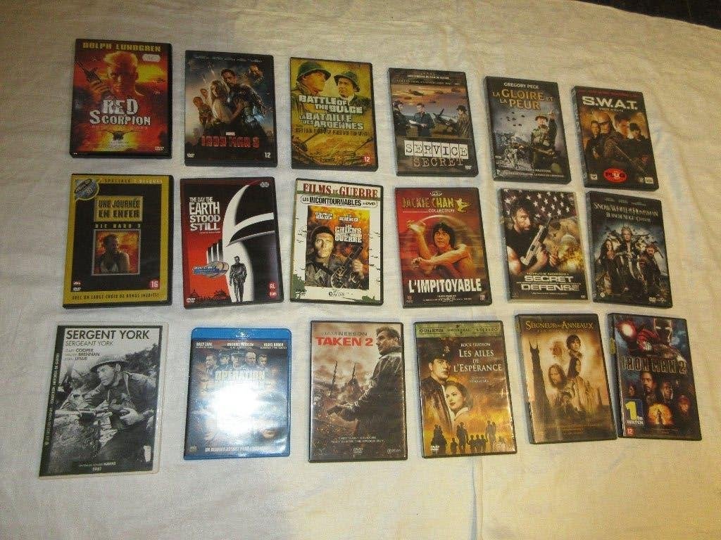 Lot van 18 DVD franstalig oorlog Red Scorpion Iron Man Batai, Cd's en Dvd's, Ophalen, Oorlog
