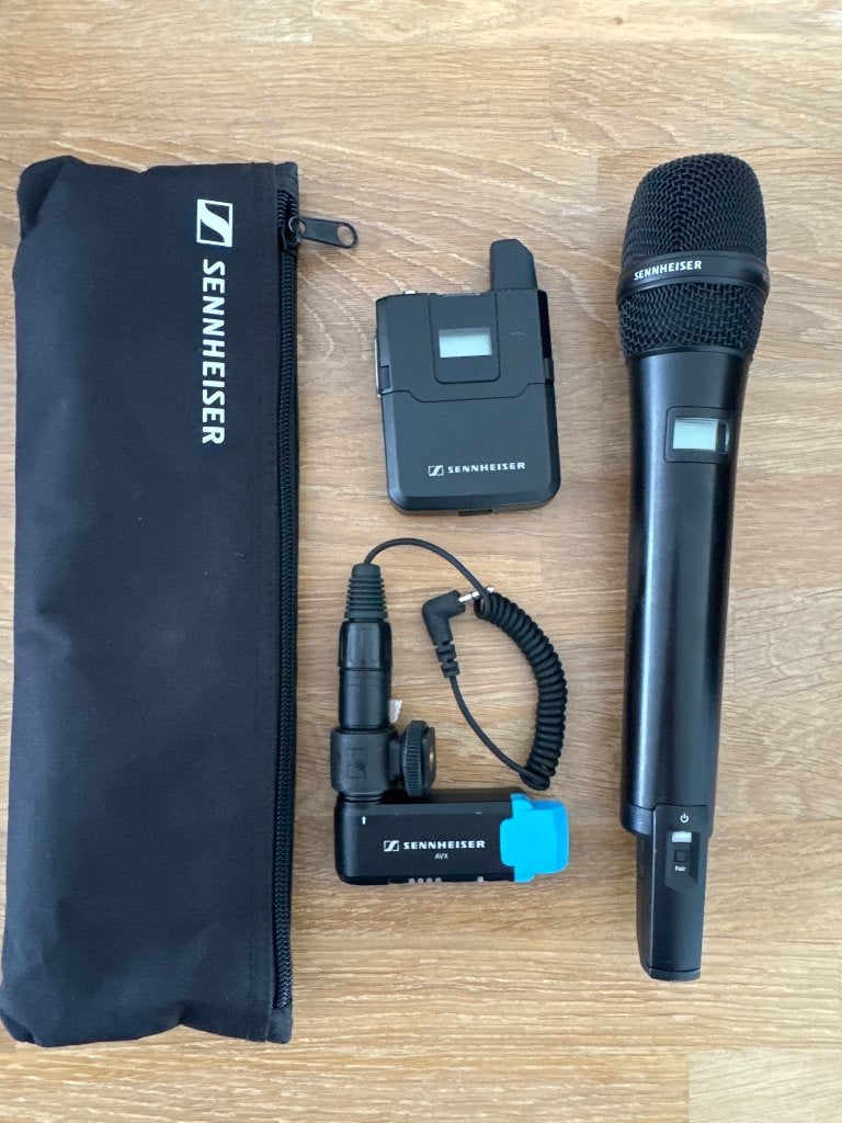 Sennheiser AVX draadloze set, MD 42 handheld + bodypack, Muziek en Instrumenten, Ophalen, Gebruikt, Zangmicrofoon, Draadloos