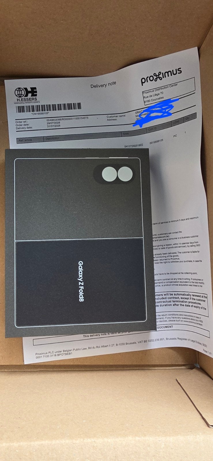 Samsung galaxy fold 8 graphite 256gb new, Télécoms, Enlèvement ou Envoi, Galaxy Fold
