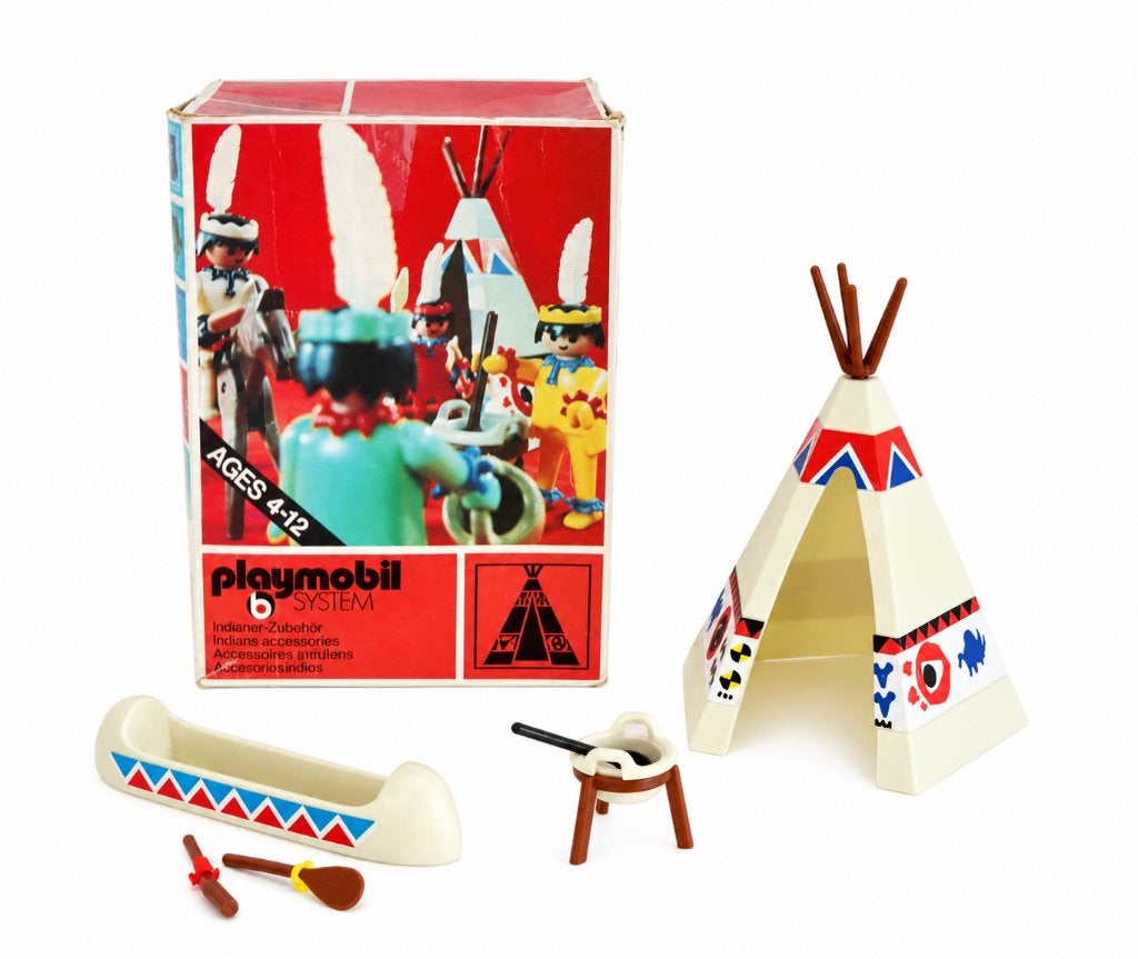Vintage Playmobil set 3252 Indianen wigwam kano 1974 Klicky, Ophalen of Verzenden, Gebruikt