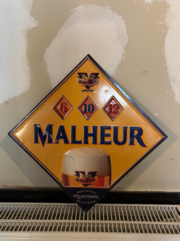Malheur bord in reliëf — bardecor, Verzamelen, Ophalen, Reclamebord, Gebruikt, N/a