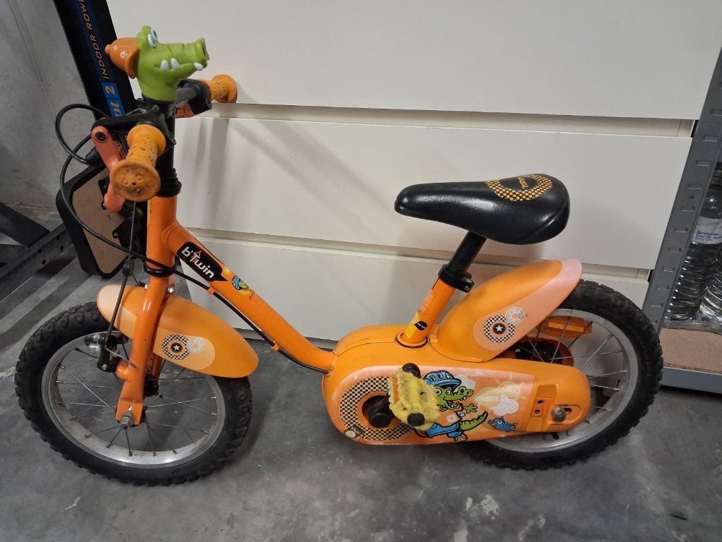 Kinderfiets 14inch, Orange Krokodil, Fietsen en Brommers, Ophalen, Gebruikt, Minder dan 16 inch, B-twin decathlon