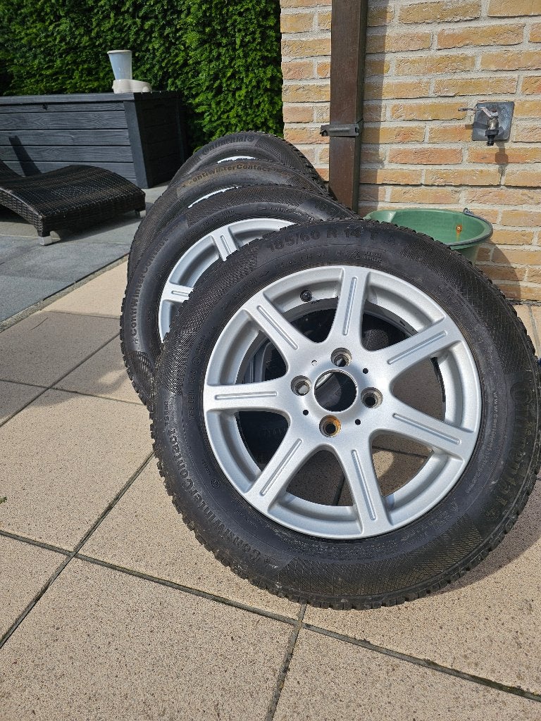 4x100 14" interaction wielen winterbanden, Auto-onderdelen, Banden en Velgen, Ophalen, 14 inch, Winterbanden, Banden en Velgen