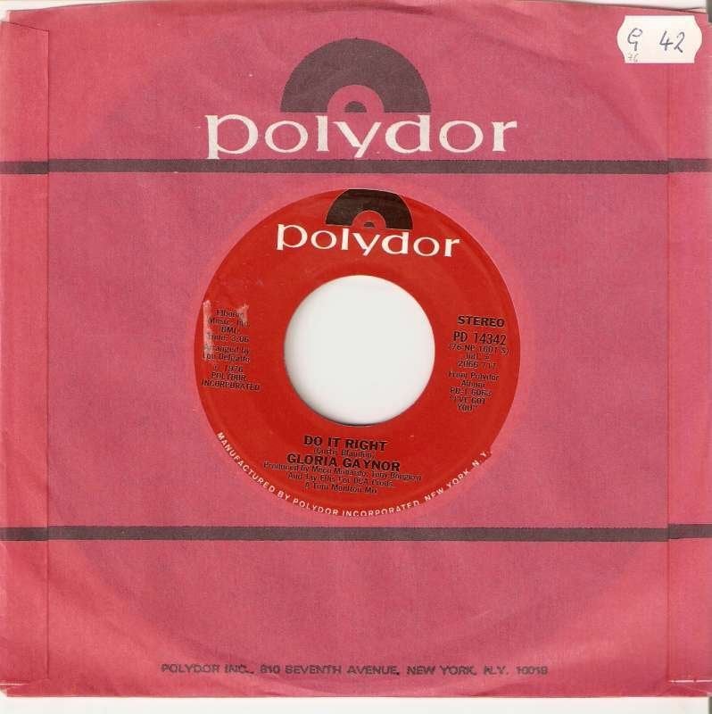 single Gloria Gayner - Do it right, CD & DVD, 7 inch, Comme neuf, Autres types, R&B et Soul