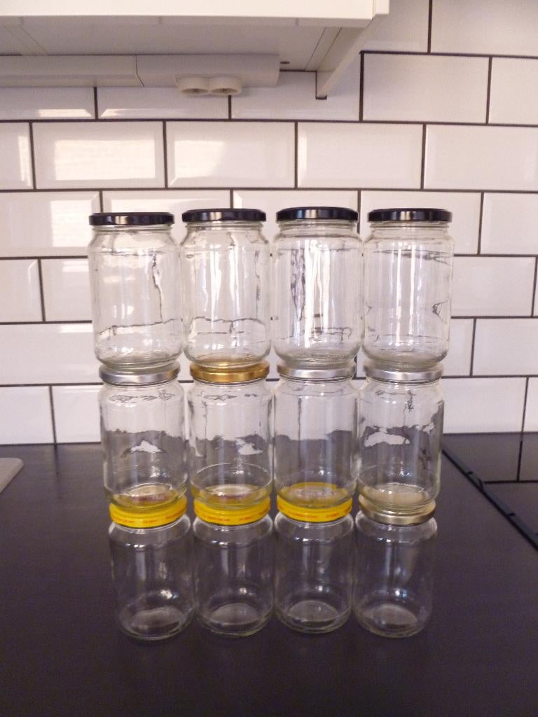 12 Bocaux de 350 gr Pour confitures,autres.., Uni, Comme neuf, Verre, Enlèvement