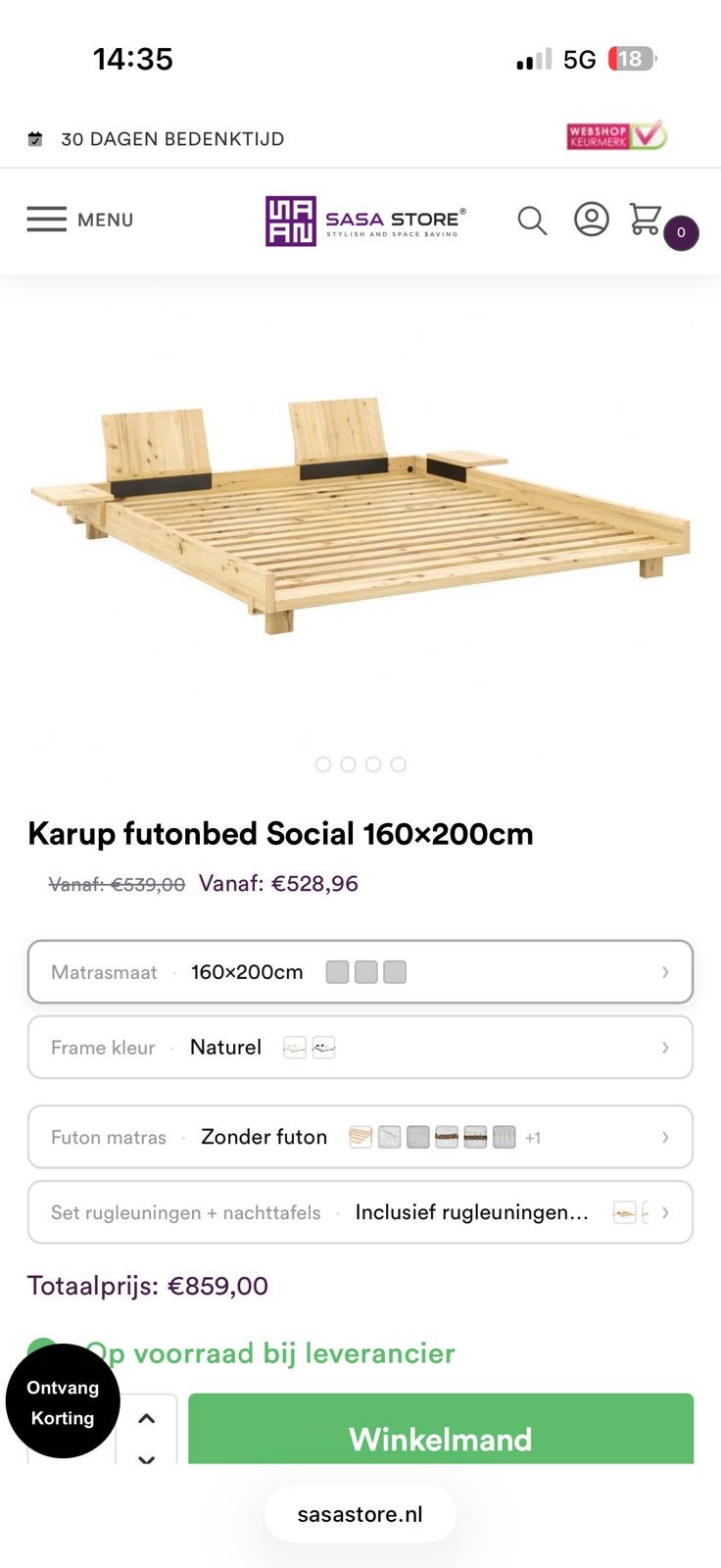 Karup futonbed social 160x200, Enlèvement, Comme neuf