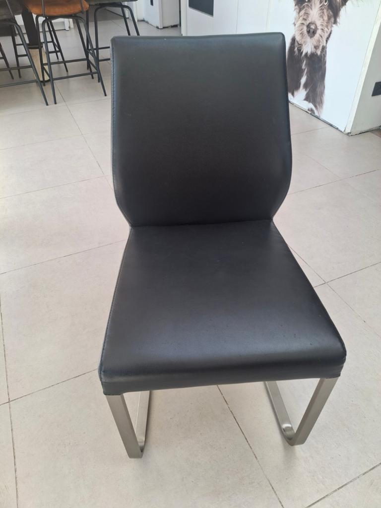 Eetkamerstoelen zwart 6 stuks, Huis en Inrichting, Stoelen, Ophalen, Zwart, Leer