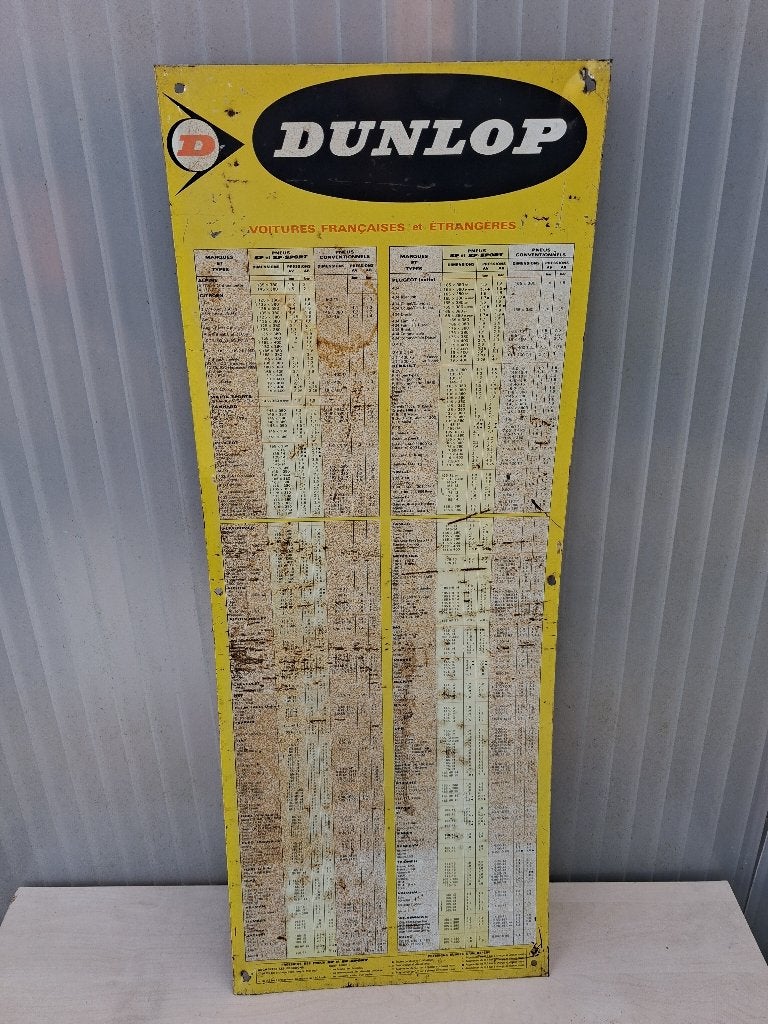 Oud blikken bord  DUNLOP, Verzamelen, Ophalen of Verzenden, Gebruikt, Reclamebord