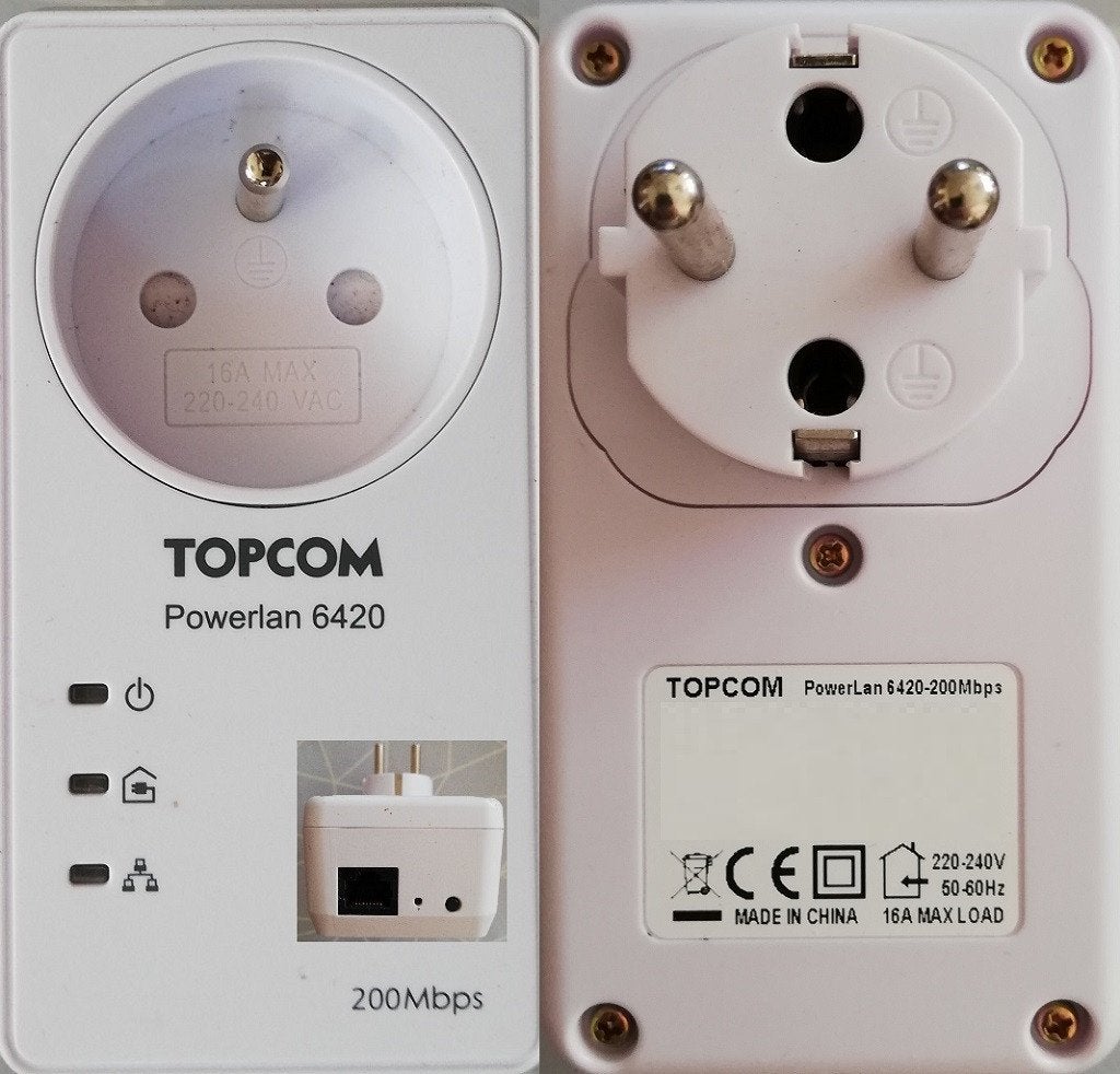 TOPCOM PowerLan 6420-200Mbps x3 en HomePlug AV 200Mbps x2, Enlèvement ou Envoi, Utilisé, Topcom