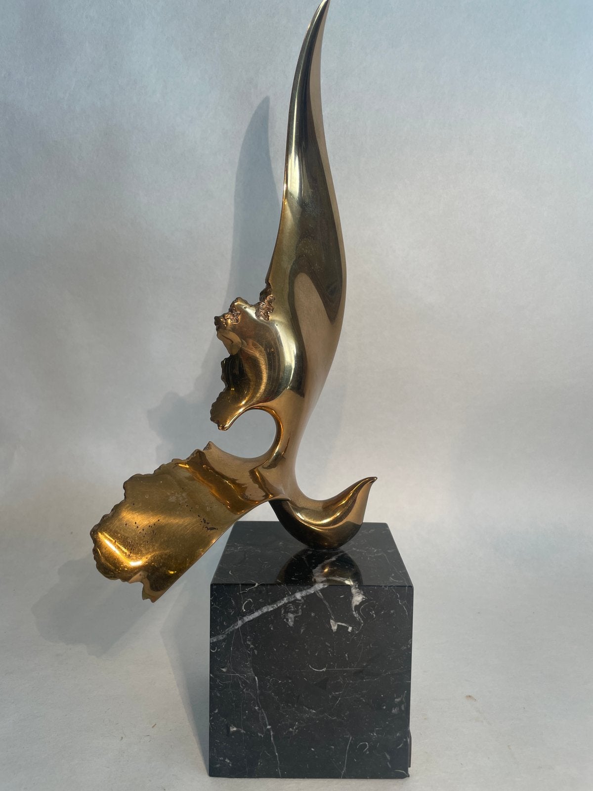 Vintage design bronzen vogelsculptuur uit de jaren '70, Ophalen, Brons, 20 - 50 cm, Gemerkt