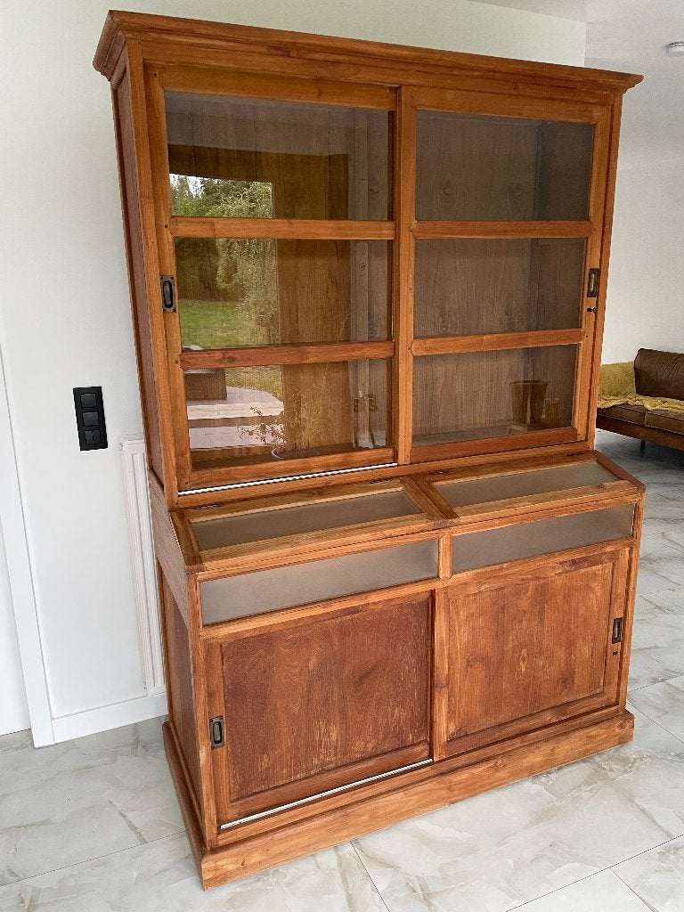Teak vitrinekast, Enlèvement, Comme neuf, Teck