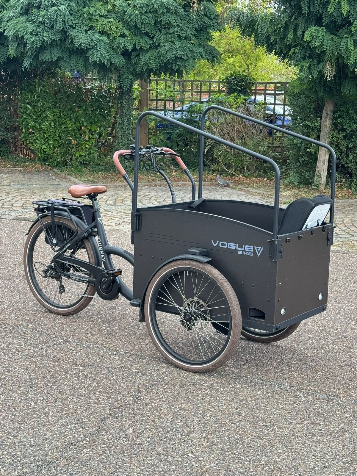 Vogue Journey S elektrische bakfiets – 522Wh – Bruin/Zwart, Vélos & Vélomoteurs, Vélos | Vélos avec bac, Autres marques, Enlèvement ou Envoi