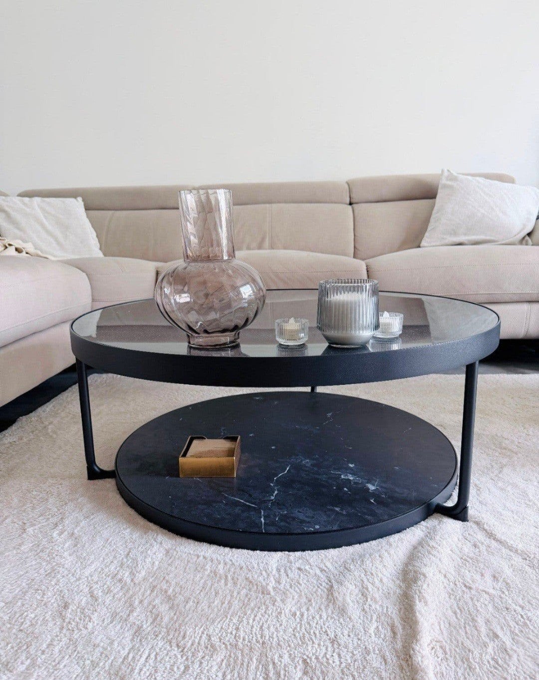 Salon tafel, Ophalen, Rond, Nieuw, Glas