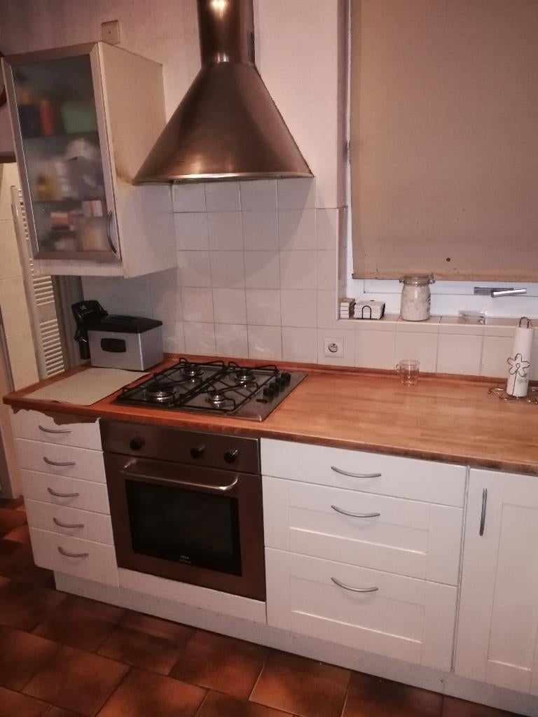 Keukenblokgedeelte, Bois, Enlèvement, Utilisé, Crème