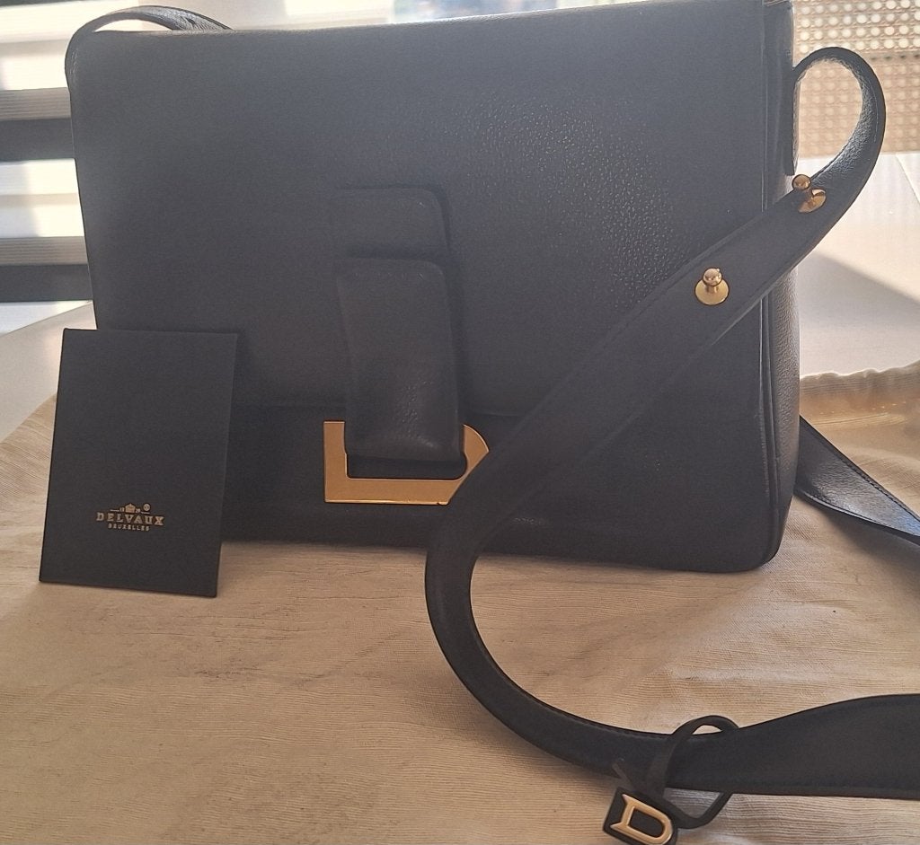 DELVAUX « LE POIRIER » - BLEU, Enlèvement ou Envoi, Comme neuf, Bleu, Sac à main