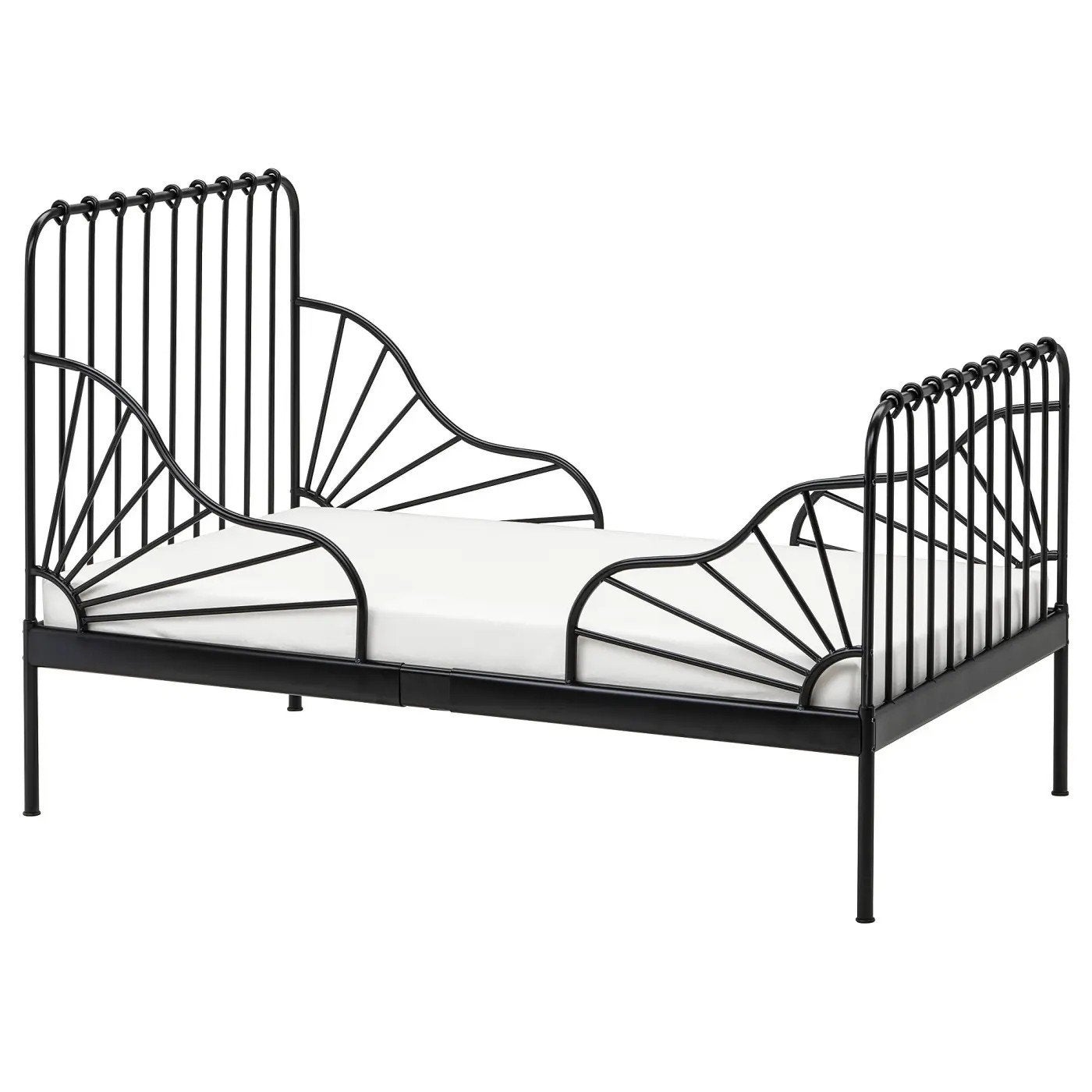 Verlengbaar Bedframe Metaal Zwart. IKEA, Enlèvement, Comme neuf, 70 à 85 cm