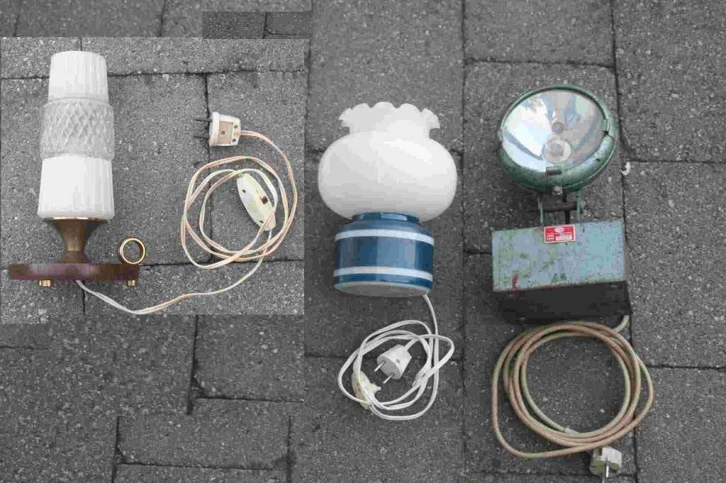 Lot vintage antieke lampen jaren 50 / 60 / 80, Antiek en Kunst, Ophalen of Verzenden