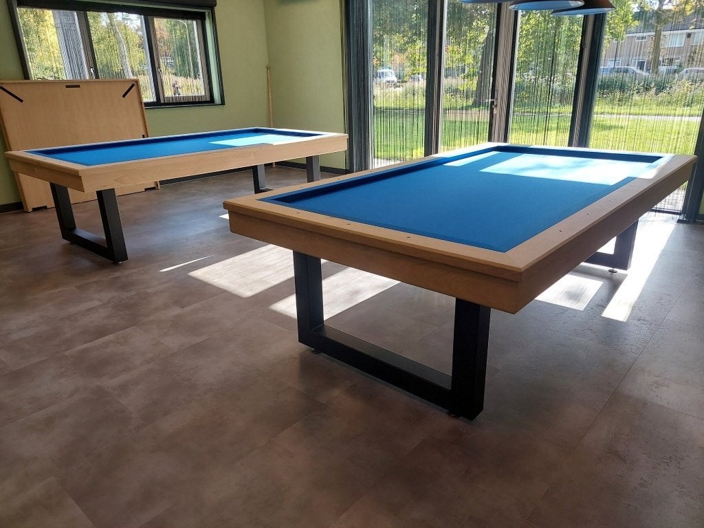 Carambole Steel — eik en staal, ook als eettafel | ’t Clubke, Ophalen, Nieuw, Biljarttafel