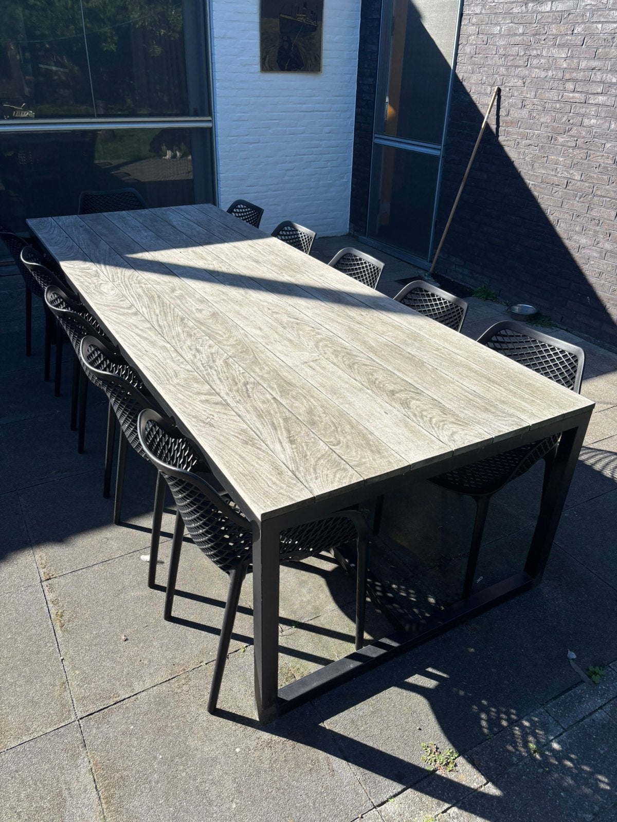 Tuintafel RVS/ipé-hout, Tuin en Terras, Ophalen, Gebruikt, Rechthoekig, Aluminium