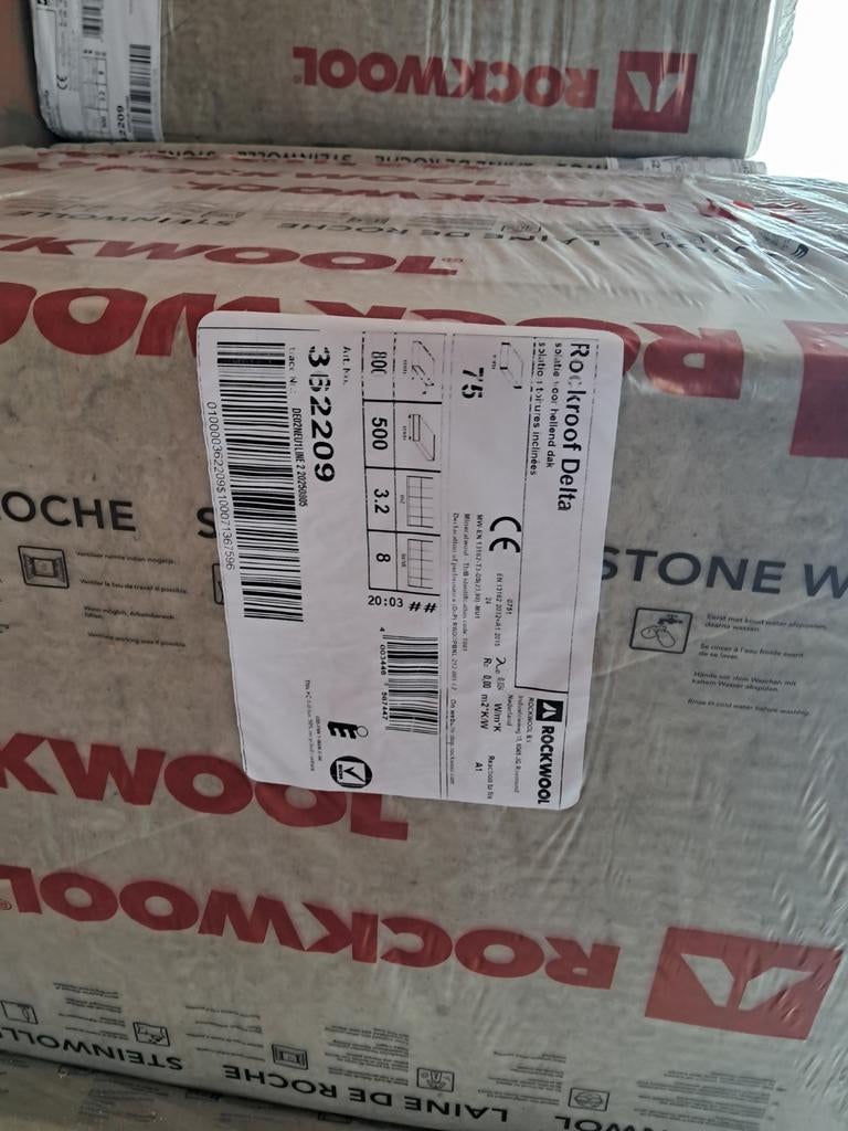 Isolatie Rockwool Delta 75mm (25,6 m2 in totaal), Ophalen