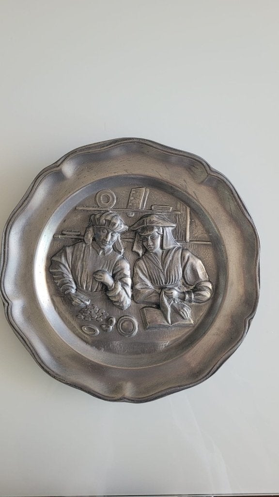 Twee tinnen borden, Antiek en Kunst, Ophalen