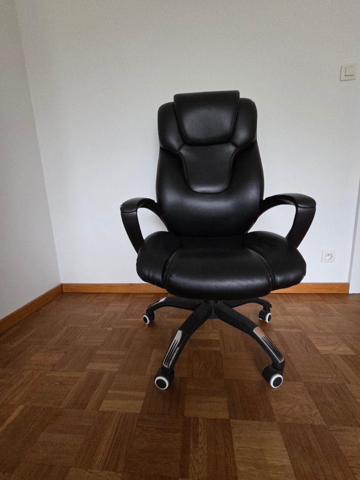 Comfortabele bureaustoel Ygo leder zwart, Enlèvement, Noir, Chaise de bureau