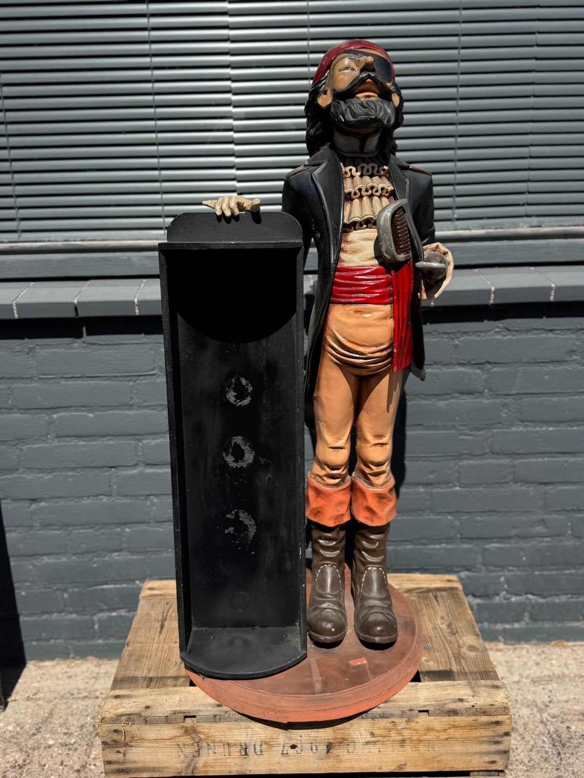 Oud groot Vintage Piraten beeld, Ophalen, Gebruikt, Mens