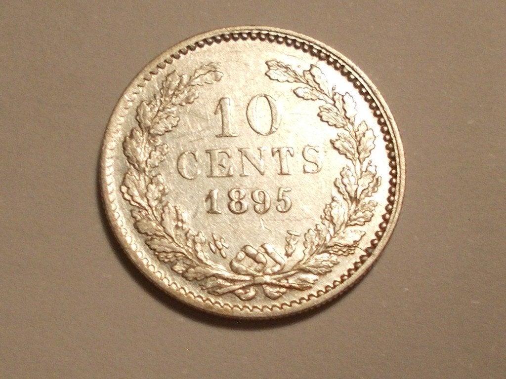 2 munten (Nederland) 1895 en 1915 - 10 cent, Timbres & Monnaies, Monnaies | Pays-Bas, Enlèvement ou Envoi, Reine Wilhelmine, 10 centimes