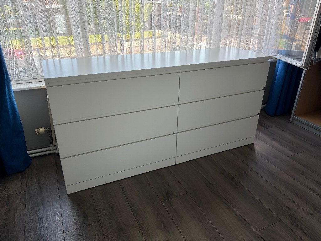 Ikea MALM dressoir 6 lades, Ophalen, Gebruikt, Wit Modern, 5 laden of meer