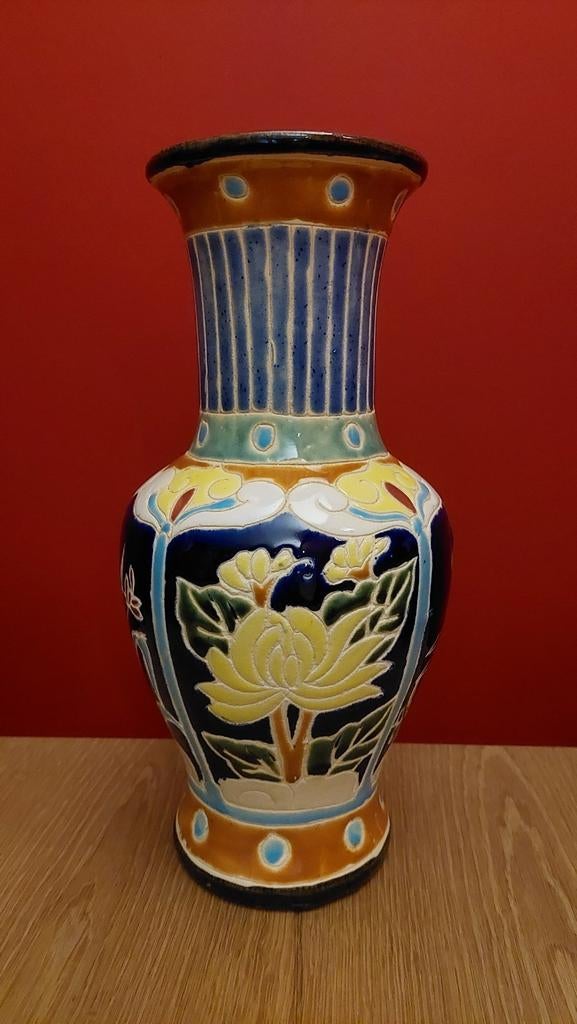 Prachtige kleurrijke vaas in perfecte staat. Art Nouveau?, Antiek en Kunst, Ophalen of Verzenden