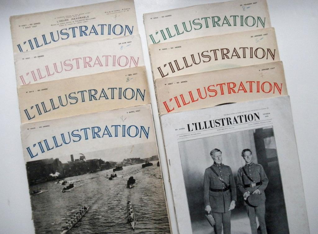 Lot 8 L’illustration 1937 + Royauté 1934 Léopold III + 1988, Verzamelen, Koningshuis en Royalty, Gebruikt, Tijdschrift of Boek