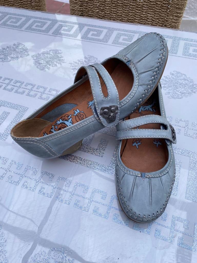 Chaussures pour femme en cuir P37 marque Jana, Comme neuf, Bleu, Jana natural cuir, Chaussures basses