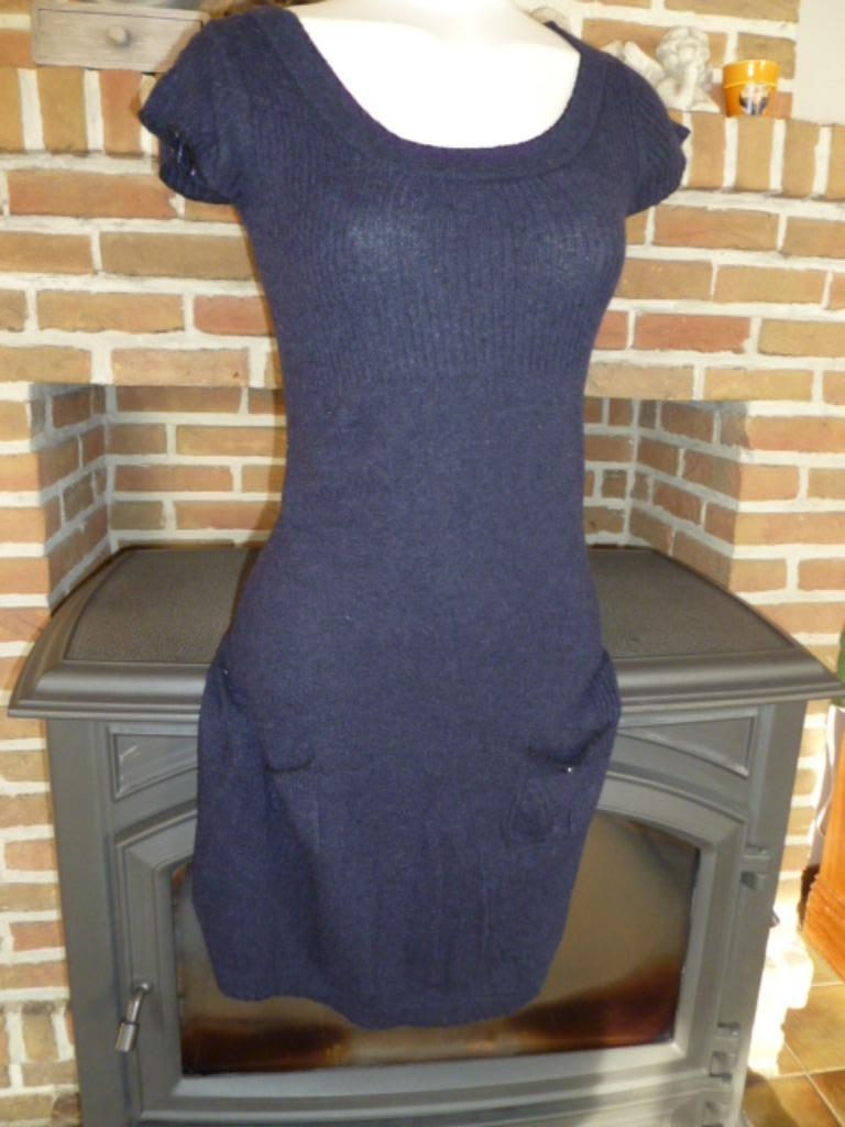 blauwe gebreide jurk , small, Kleding | Dames, Ophalen of Verzenden