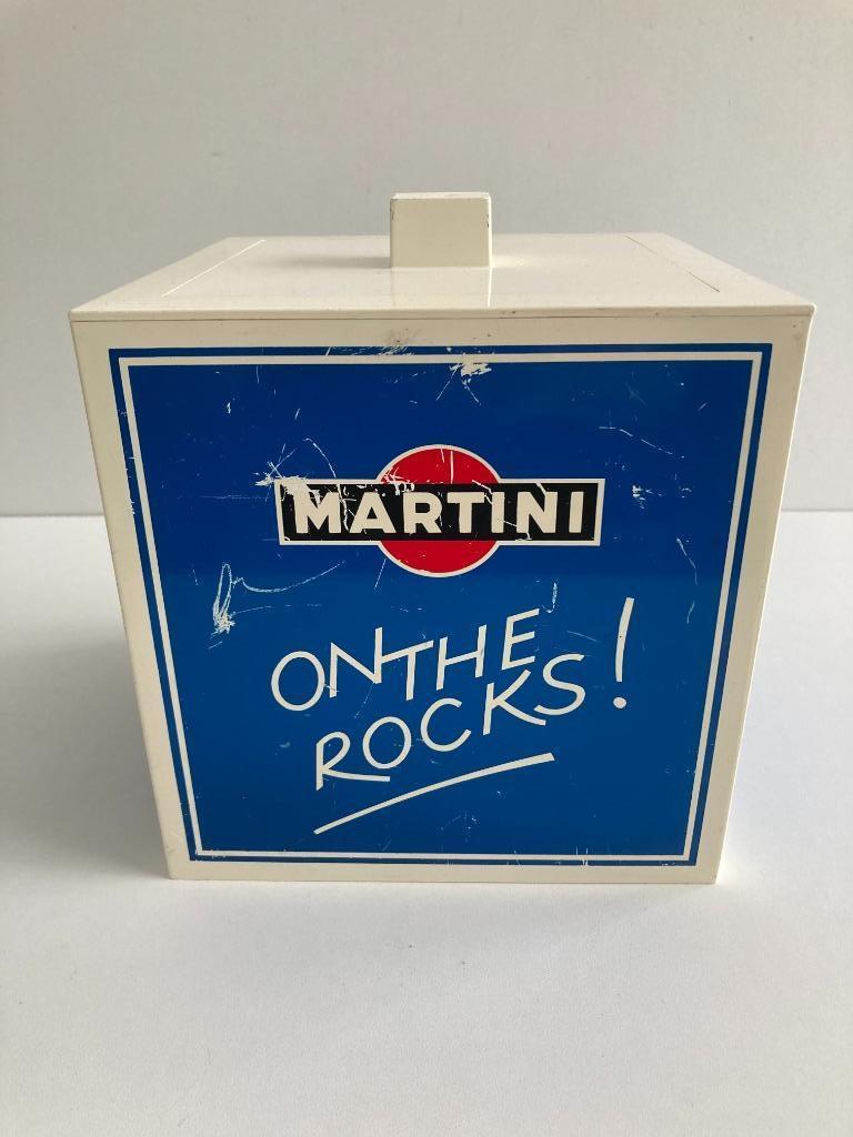MARTINI on the Rocks ! Bac à glaçons et seau à glaçons desig, Antiquités & Art, Enlèvement ou Envoi