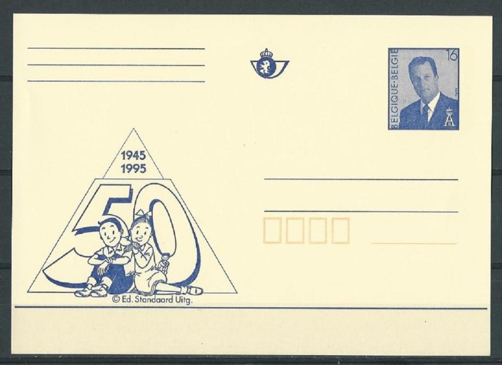 Année 1995 - carte postale - Bob et Bobette, Timbres & Monnaies, Enlèvement ou Envoi