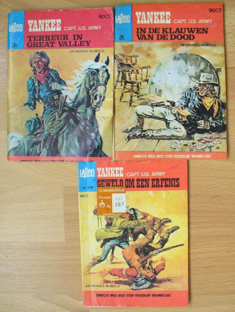 LOT 6 LASSO (YANKEE) + 1 KRIMI MINI-STRIP WESTERN, Boeken, Stripverhalen, Meerdere stripboeken, Ophalen of Verzenden, Gelezen