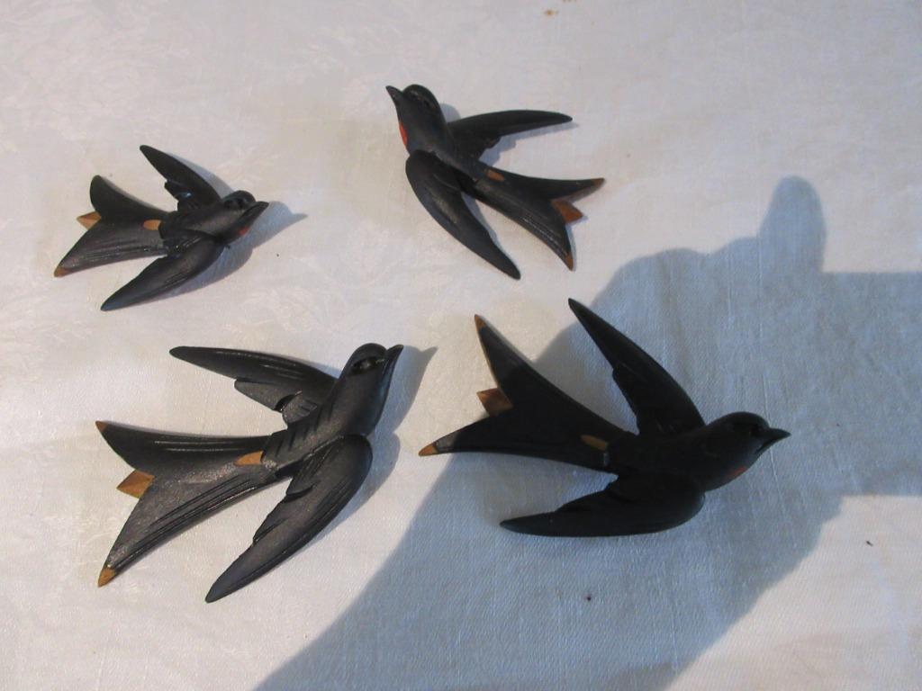 4 hirondelles en bois décoration murale hirondelle déco, Enlèvement