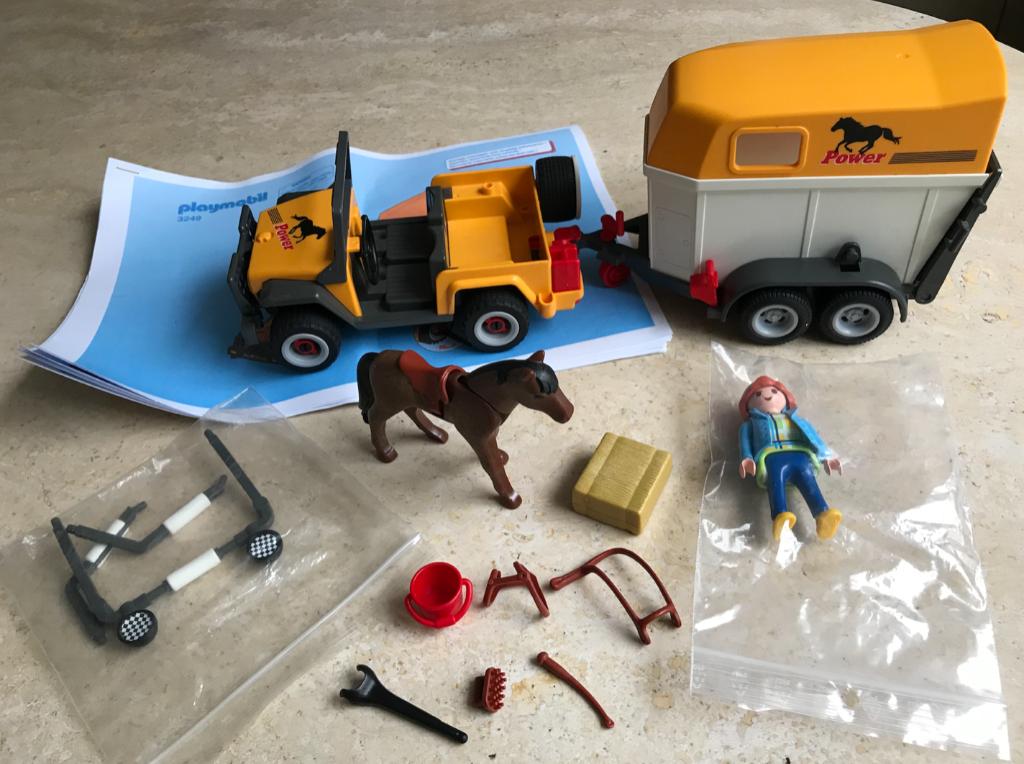 JEU "PLAYMOBIL" - "CAVALIERE, JEEP ET VAN" - 3249, Kinderen en Baby's, Speelgoed | Playmobil, Ophalen of Verzenden, Gebruikt, Complete set